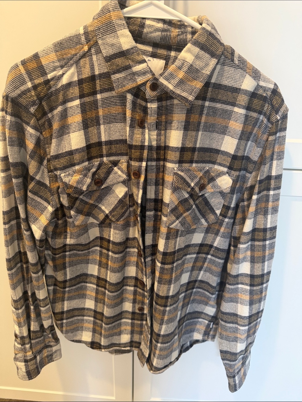 Katin Plaid Shirt in Cream, Brown & Mustard Accent